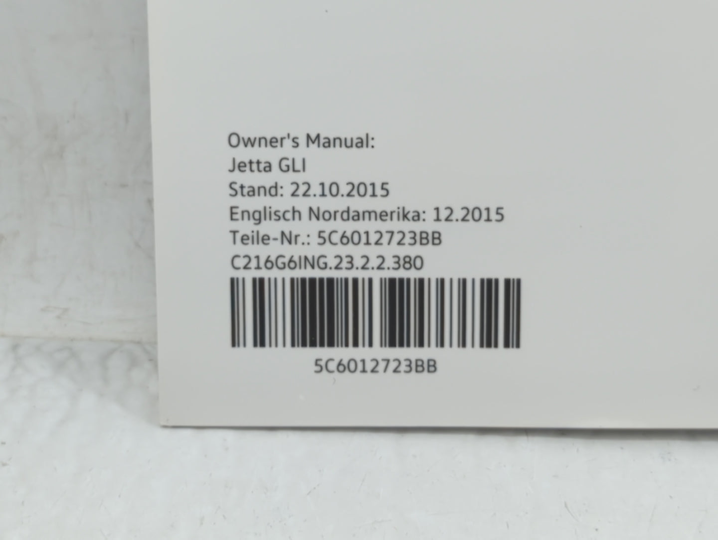 2016 Volkswagen Gli Owners Manual Book Guide OEM Used Auto Parts - Oemusedautoparts1.com