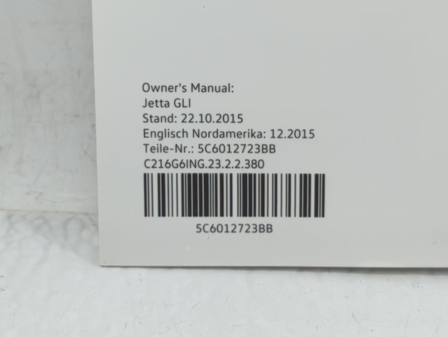 2016 Volkswagen Gli Owners Manual Book Guide OEM Used Auto Parts - Oemusedautoparts1.com