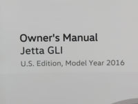 2016 Volkswagen Gli Owners Manual Book Guide OEM Used Auto Parts - Oemusedautoparts1.com