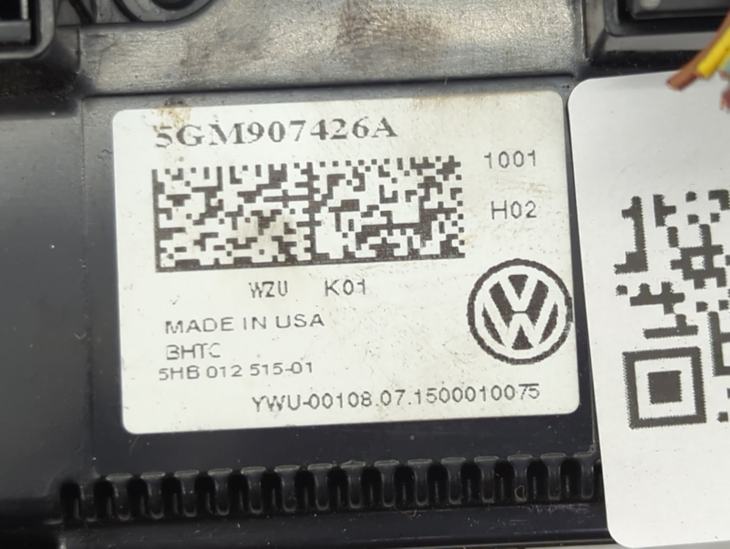 2015-2016 Volkswagen Golf Climate Control Module Temperature AC/Heater Replacement P/N:5GM907426A Fits Fits 2015 2016 OEM Us