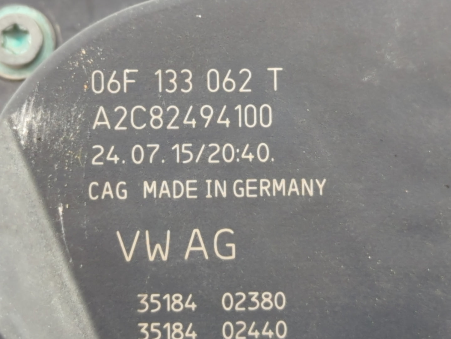 2013-2019 Volkswagen Golf Throttle Body P/N:A2C82494100 06F 133 062 T Fits OEM Used Auto Parts - Oemusedautoparts1.com