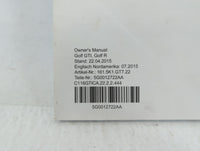 2016 Volkswagen Golf Owners Manual Book Guide P/N:5G0012722AA OEM Used Auto Parts - Oemusedautoparts1.com