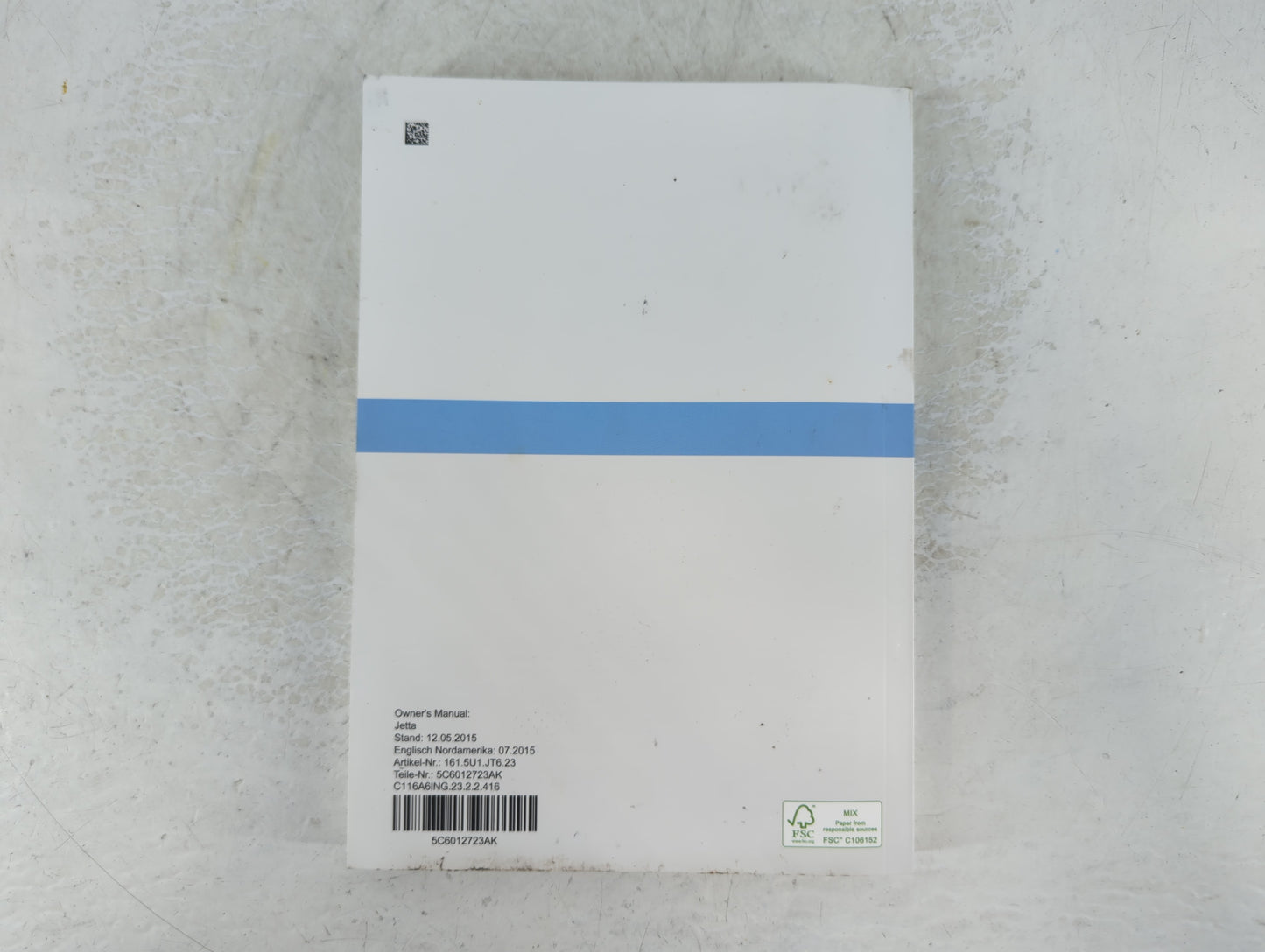 2016 Volkswagen Jetta Owners Manual Book Guide P/N:5C6012723AK OEM Used Auto Parts - Oemusedautoparts1.com