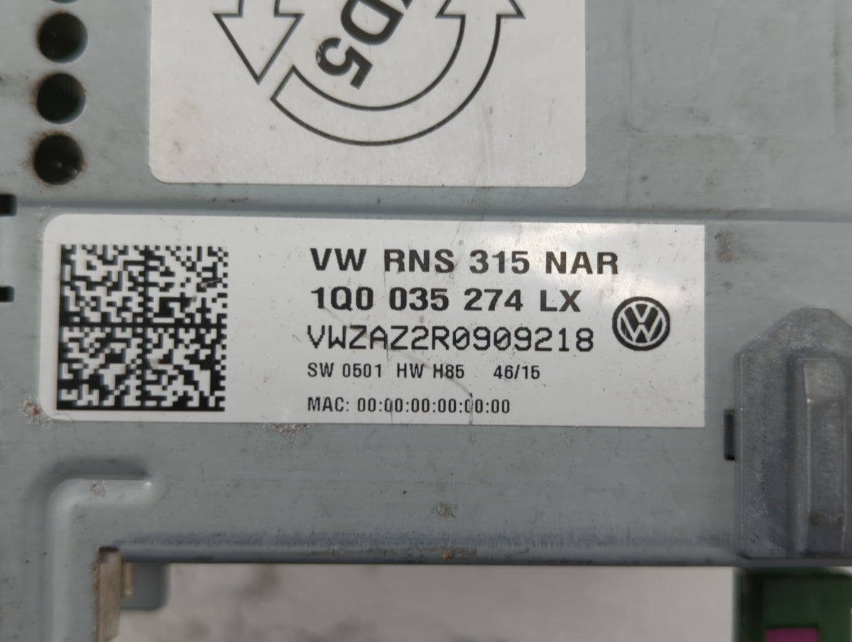 2016 Volkswagen Jetta Am Fm Cd Player Radio Receiver 549098 - Oemusedautoparts1.com