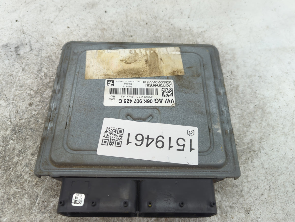 2016 Volkswagen Jetta Gli PCM Engine Control Computer ECU ECM PCU OEM P/N:06K907425C A2C85200400AAAB01 Fits 2015 2017 OEM Us