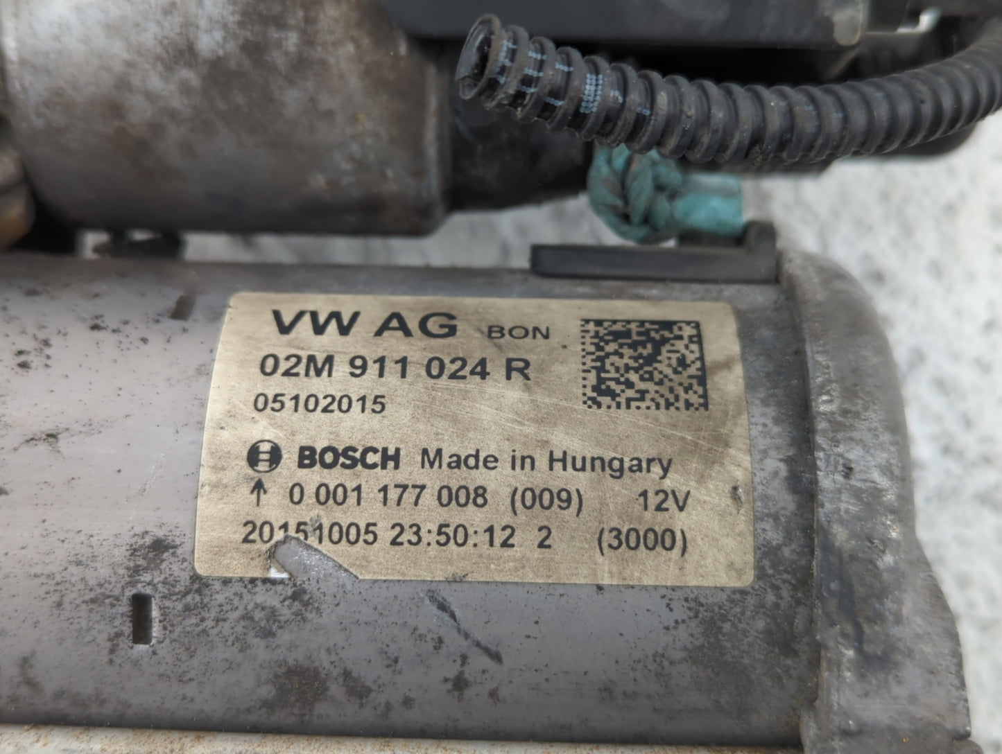 2014-2020 Volkswagen Passat Car Starter Motor Solenoid OEM P/N:02M 911 024 R Fits OEM Used Auto Parts - Oemusedautoparts1.co