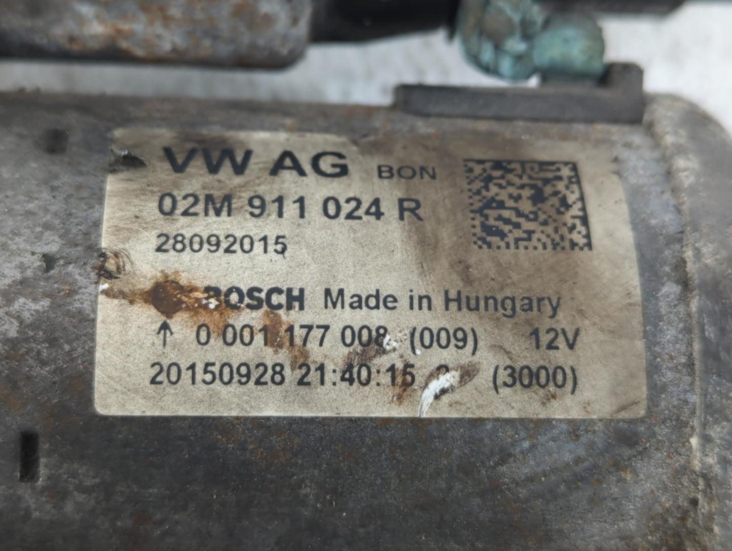 2014-2020 Volkswagen Passat Car Starter Motor Solenoid OEM P/N:02M 911 024 R Fits OEM Used Auto Parts - Oemusedautoparts1.co
