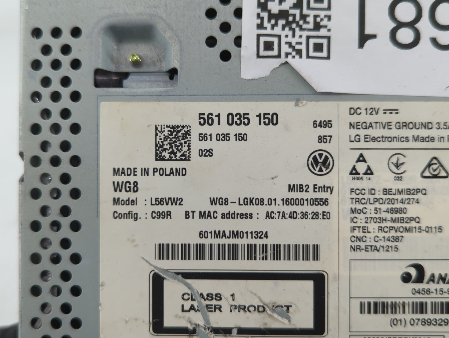 2016-2016 Volkswagen Passat Am Fm Cd Player Radio Receiver - Oemusedautoparts1.com