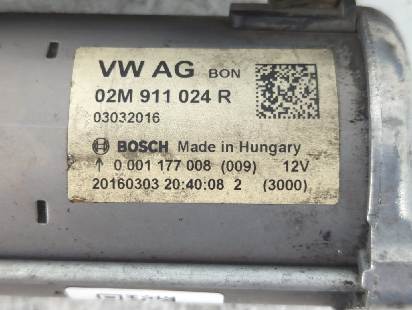 2014-2020 Volkswagen Passat Car Starter Motor Solenoid OEM P/N:02M 911 024 R Fits OEM Used Auto Parts - Oemusedautoparts1.co
