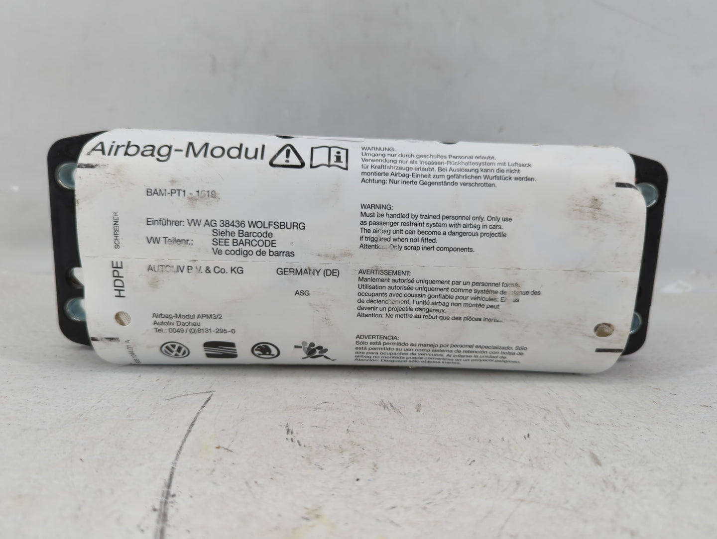2011-2018 Volkswagen Tiguan Air Bag Passenger Right Dashboard Oem - Oemusedautoparts1.com