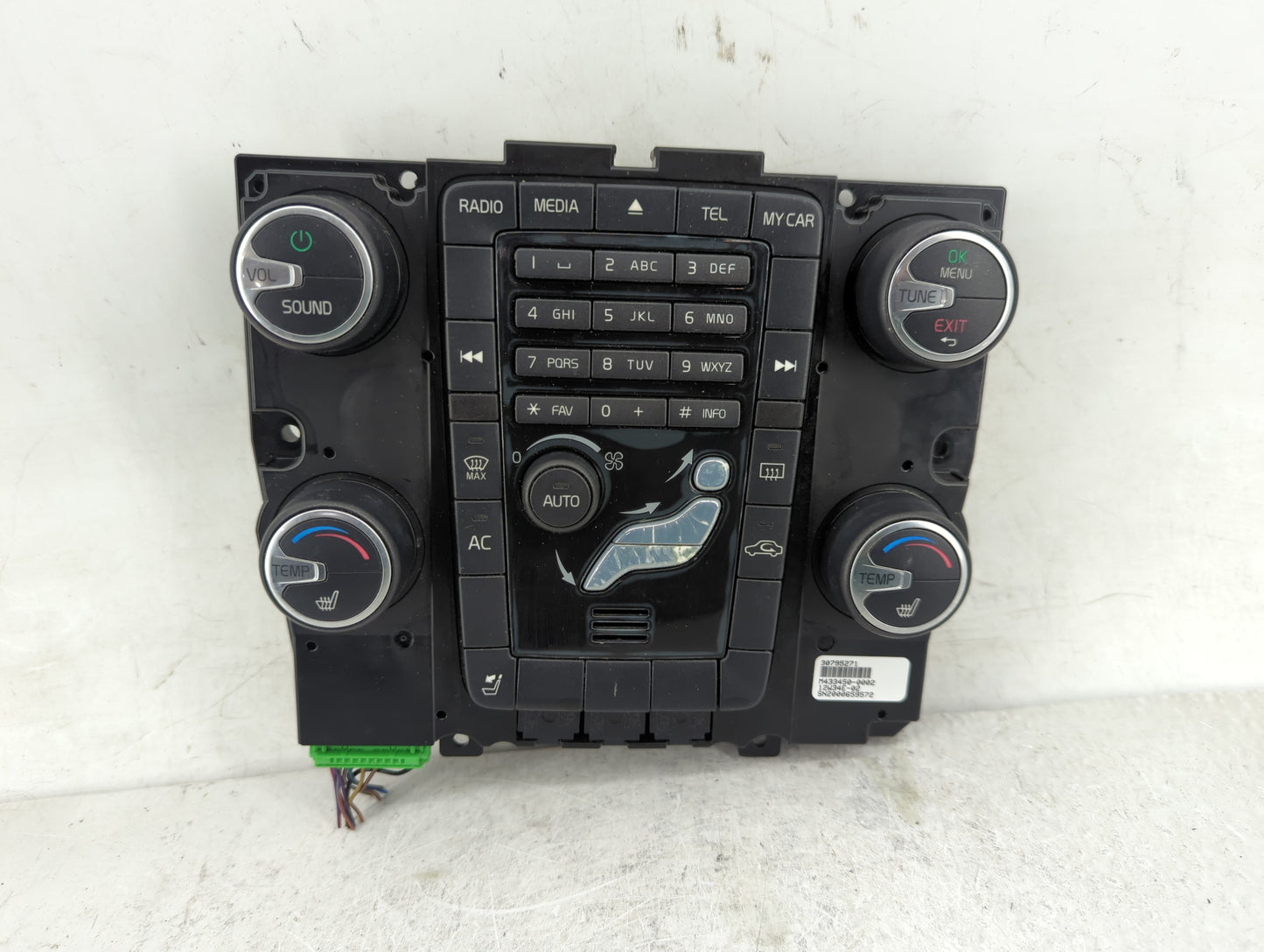2016 Volvo S60 Climate Control Module Temperature AC/Heater Replacement P/N:30795271 Fits OEM Used Auto Parts - Oemusedautop