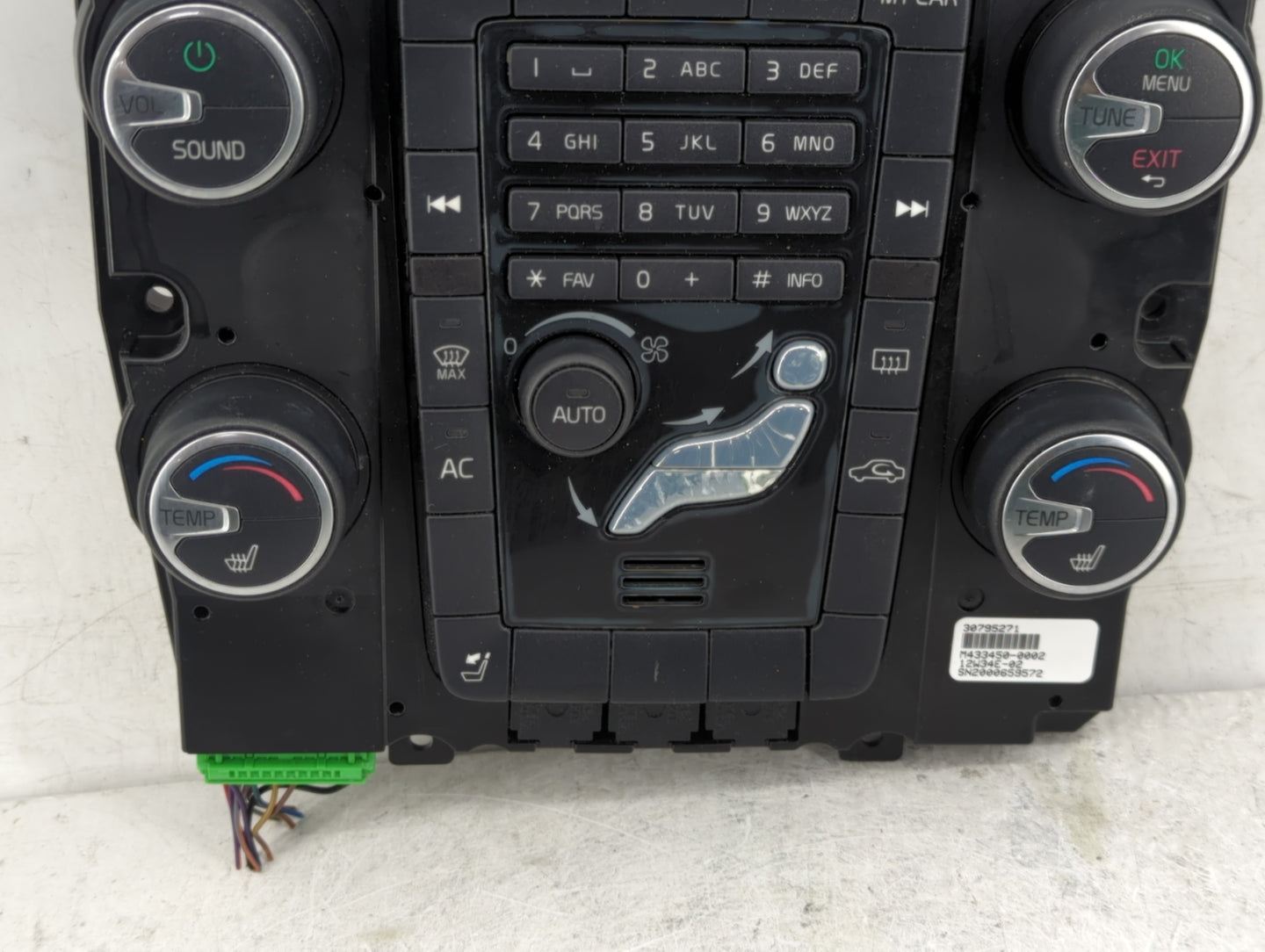 2016 Volvo S60 Climate Control Module Temperature AC/Heater Replacement P/N:30795271 Fits OEM Used Auto Parts - Oemusedautop