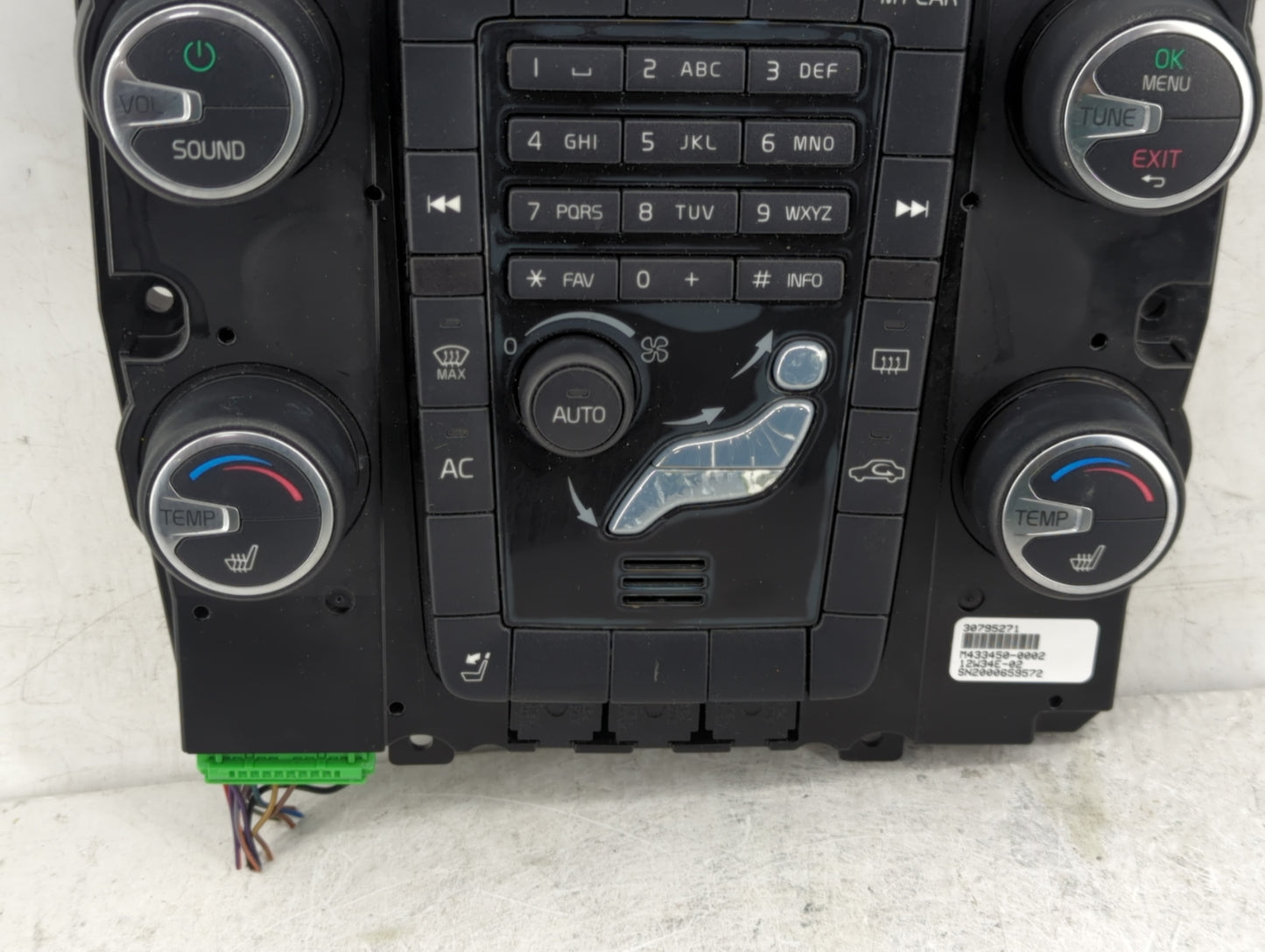 2016 Volvo S60 Climate Control Module Temperature AC/Heater Replacement P/N:30795271 Fits OEM Used Auto Parts - Oemusedautop
