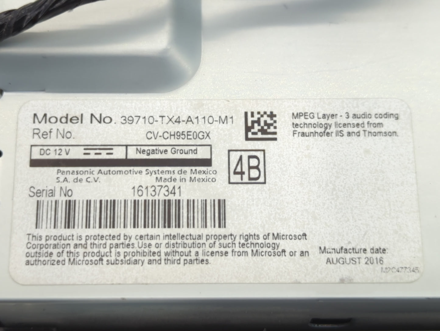 2016-2018 Acura Rdx Information Display Screen - Oemusedautoparts1.com