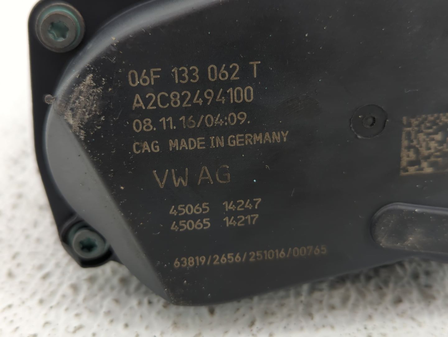 2006-2018 Audi A3 Throttle Body P/N:06F 133 062 T 06F 133 062 Q Fits OEM Used Auto Parts - Oemusedautoparts1.com