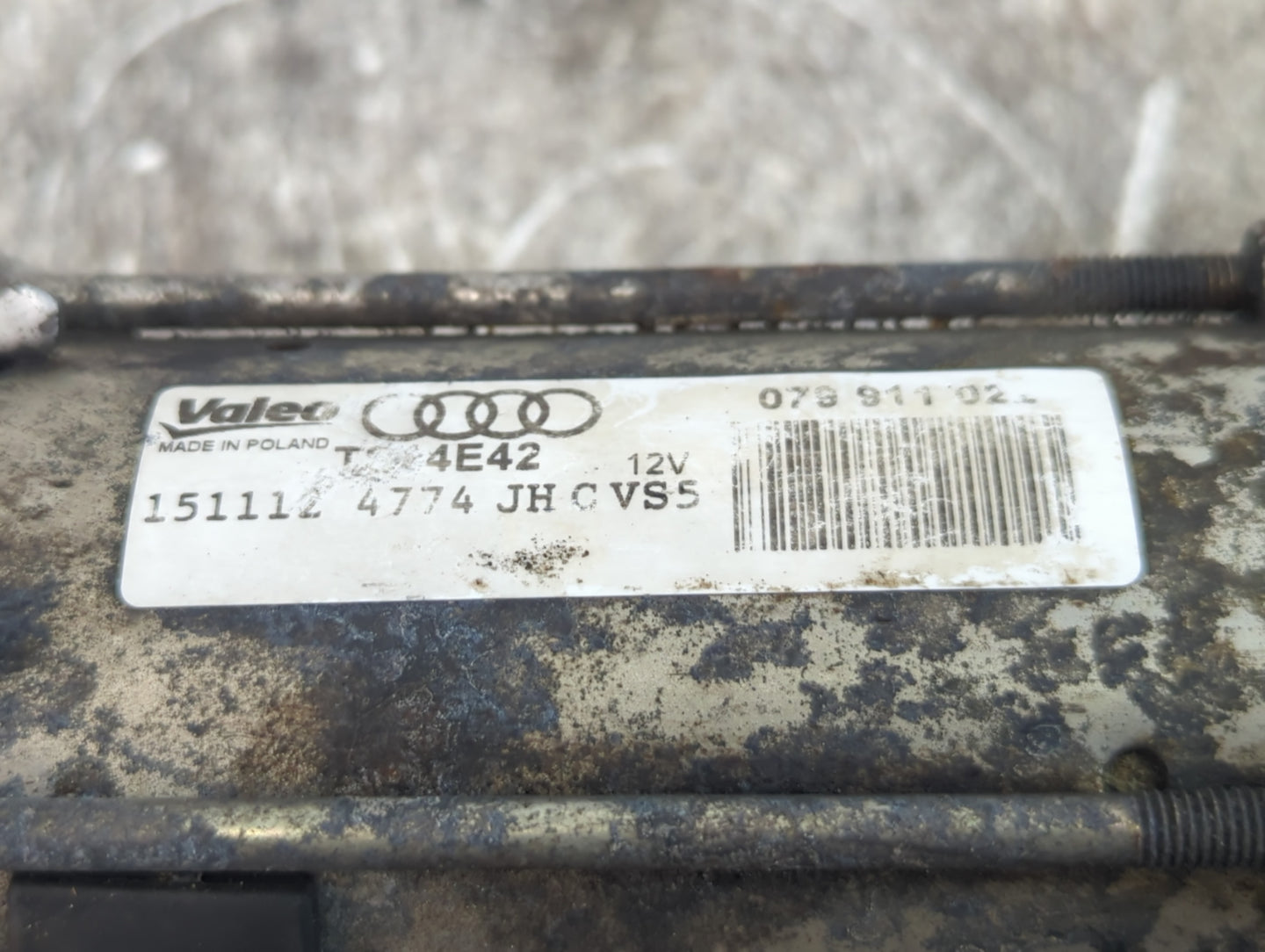 2017-2020 Audi A4 Car Starter Motor Solenoid OEM P/N:079 911 02 Fits Fits 2017 2018 2019 2020 OEM Used Auto Parts - Oemuseda