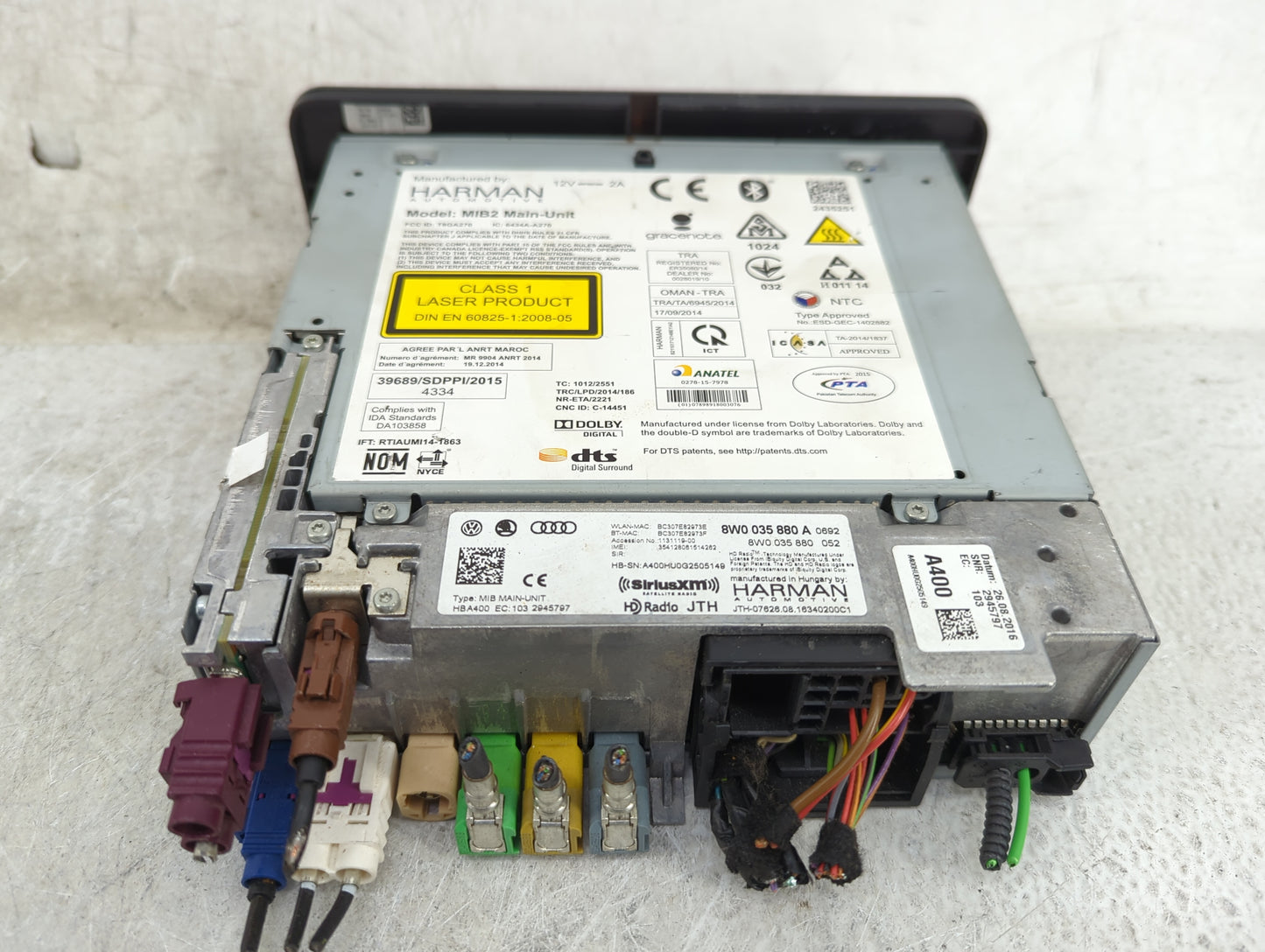 2017 Audi A4 Radio AM FM Cd Player Receiver Replacement P/N:8W0035880A 8W0035880, 6434A-A276, TBGA276 Fits OEM Used Auto Par