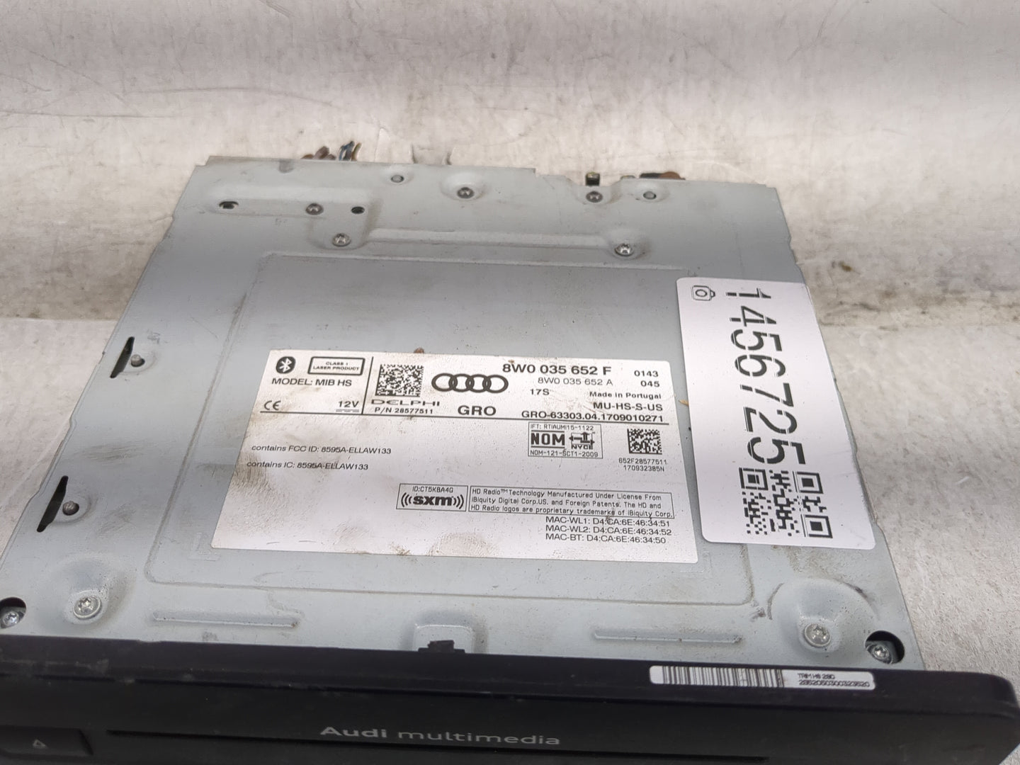 2017 Audi A4 Radio AM FM Cd Player Receiver Replacement P/N:8W0035652F 8W0035652A, 28577511 Fits Fits 2018 2019 2020 OEM Use