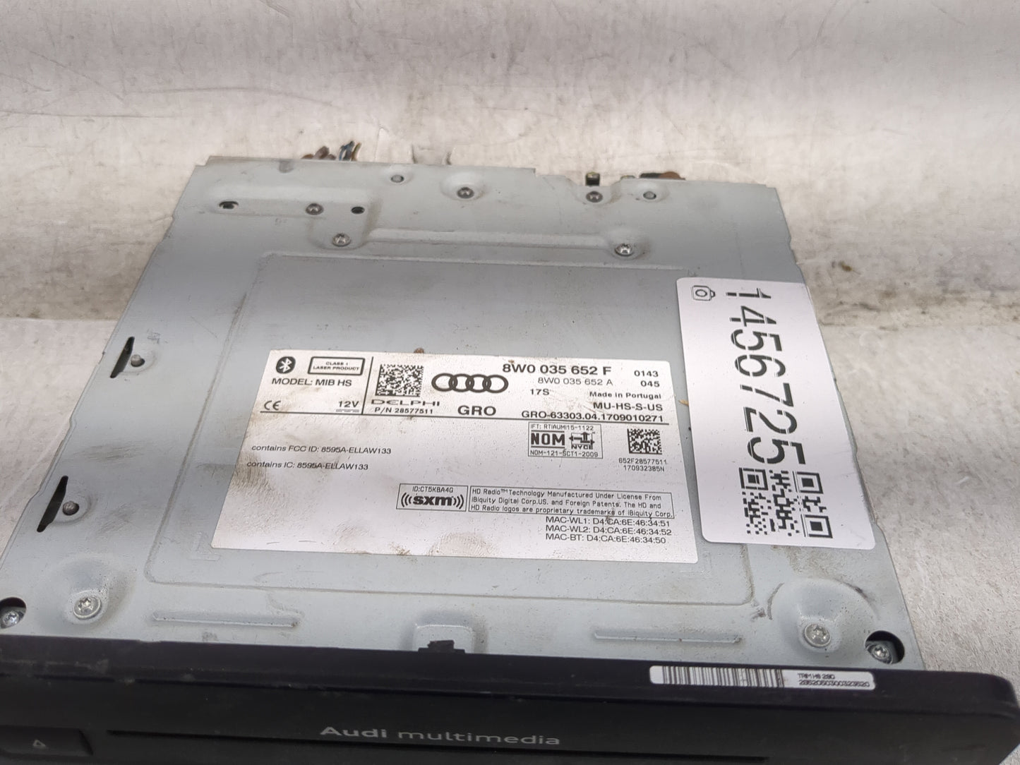 2017 Audi A4 Radio AM FM Cd Player Receiver Replacement P/N:8W0035652F 8W0035652A, 28577511 Fits Fits 2018 2019 2020 OEM Use