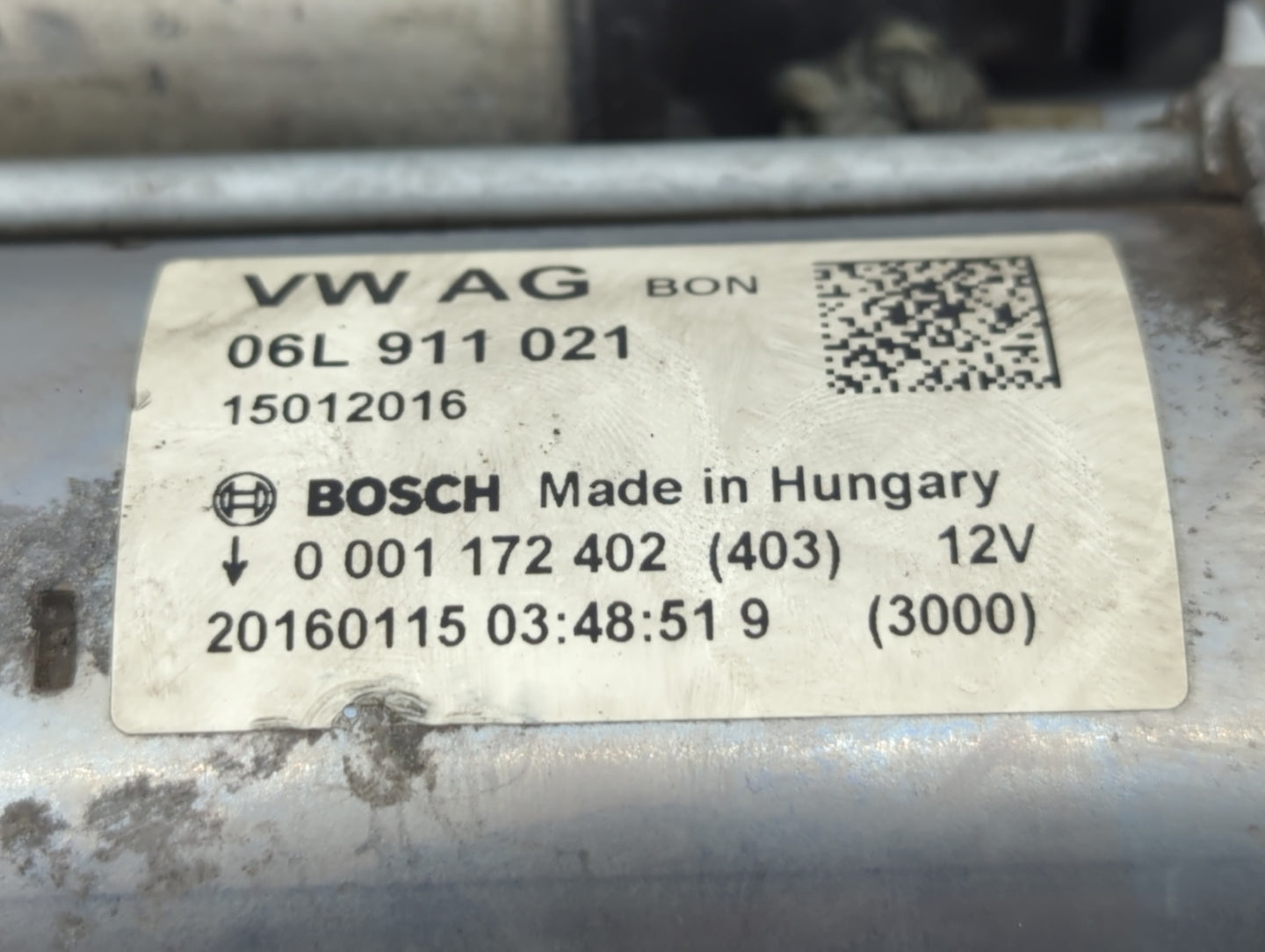 2017-2020 Audi A4 Car Starter Motor Solenoid OEM P/N:06L 911 021 Fits Fits 2017 2018 2019 2020 OEM Used Auto Parts - Oemused