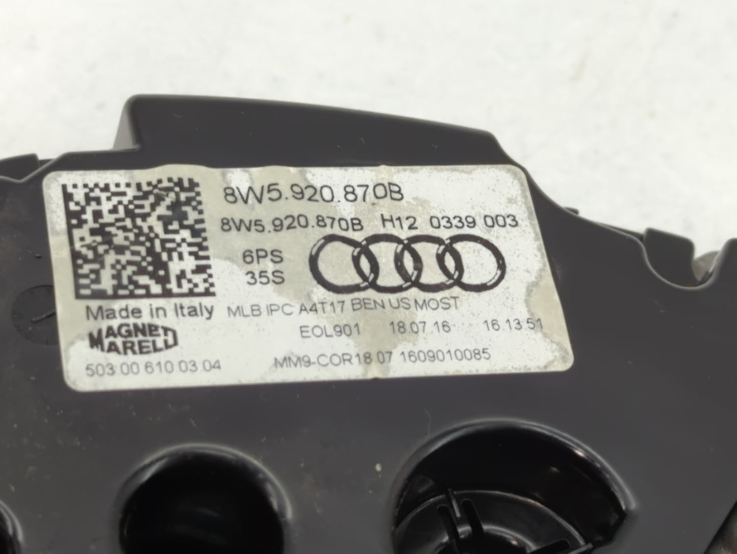2017 Audi A4 Instrument Cluster Speedometer Gauges P/N:8W5 920 870B Fits OEM Used Auto Parts - Oemusedautoparts1.com