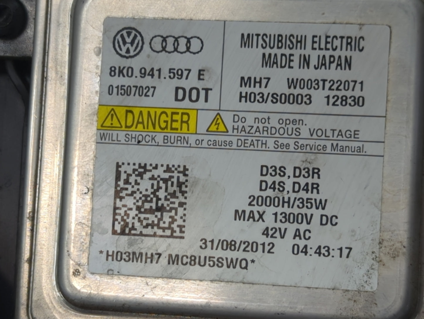 2013-2016 Audi A5 Passenger Right Oem Head Light Headlight Lamp - Oemusedautoparts1.com