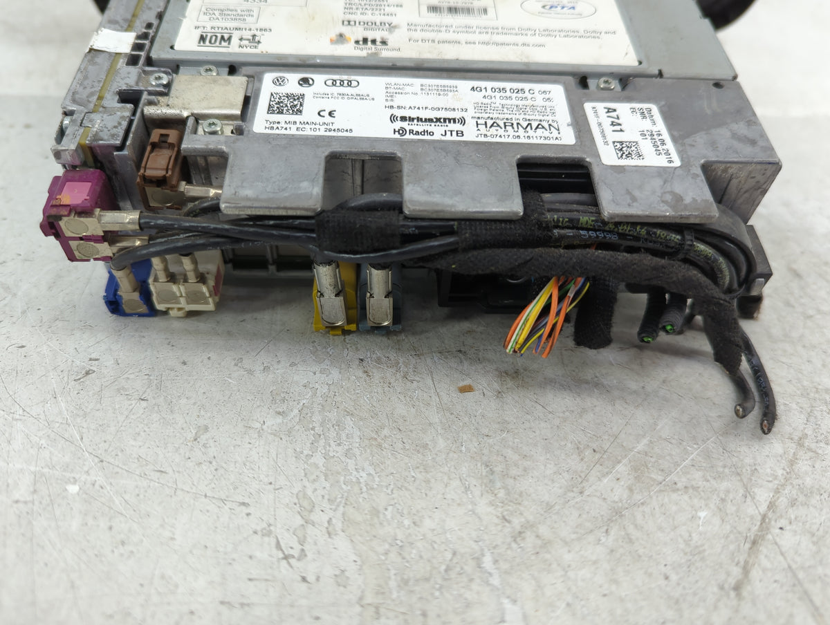 2017 Audi A6 Radio AM FM Cd Player Receiver Replacement P/N:4G1 035 025 C OEM Used Auto Parts - Oemusedautoparts1.com