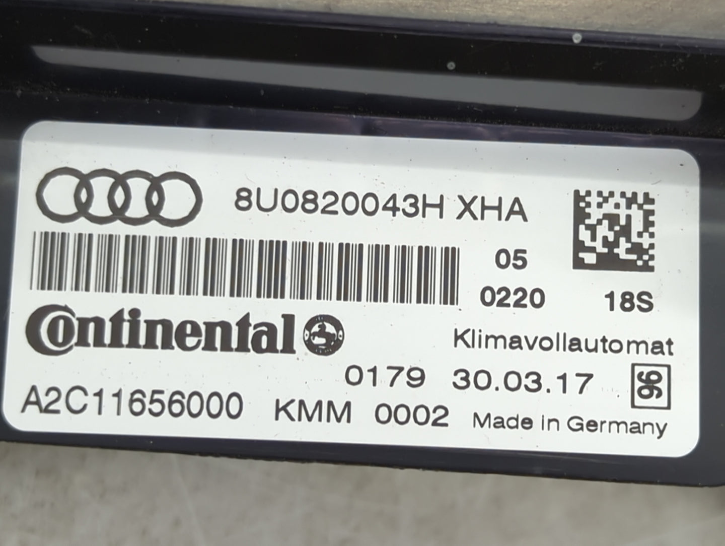 2017-2018 Audi Q3 Climate Control Module Temperature AC/Heater Replacement P/N:8U0820043H A2C11656000 Fits Fits 2017 2018 OE
