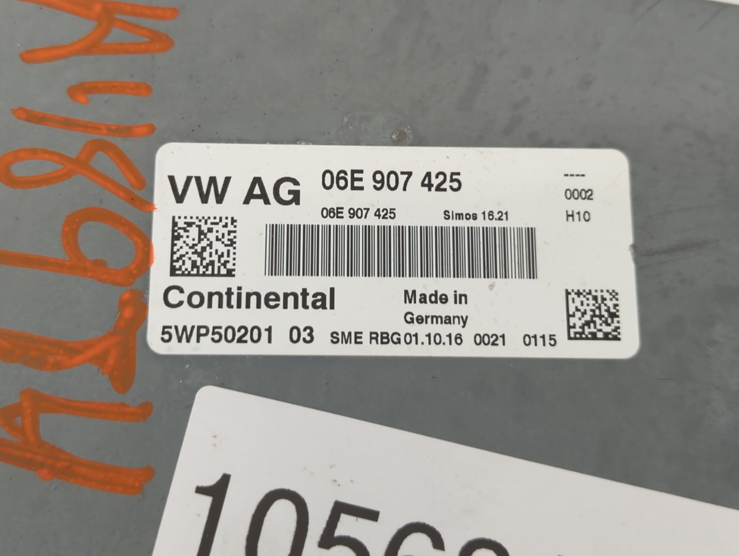 2017-2019 Audi Q7 PCM Engine Control Computer ECU ECM PCU OEM P/N:06E 907 425 Fits Fits 2017 2018 2019 OEM Used Auto Parts -