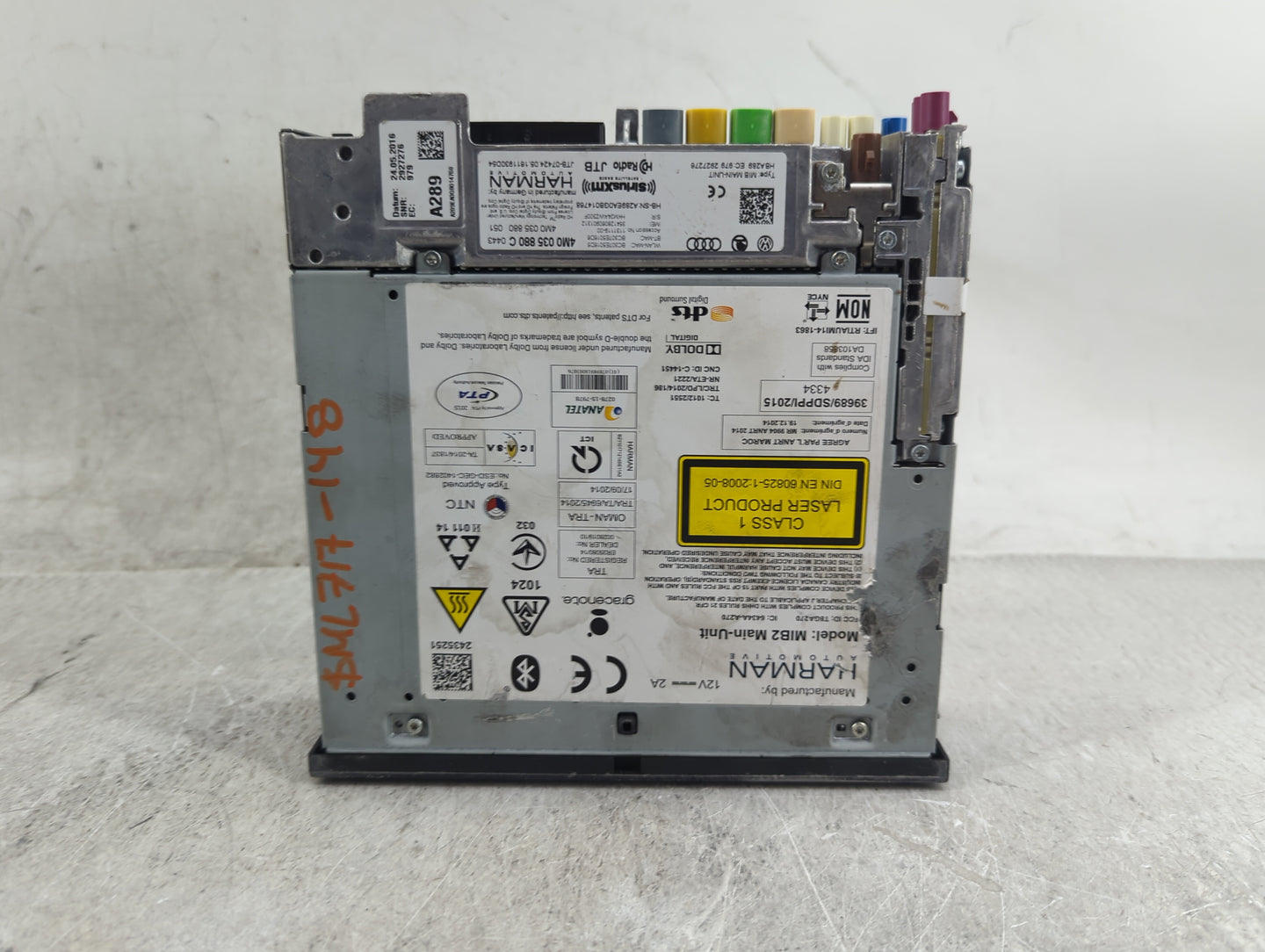 2017 Audi Q7 Radio AM FM Cd Player Receiver Replacement P/N:4M0035880C 4M0035880C0443 Fits OEM Used Auto Parts - Oemusedauto