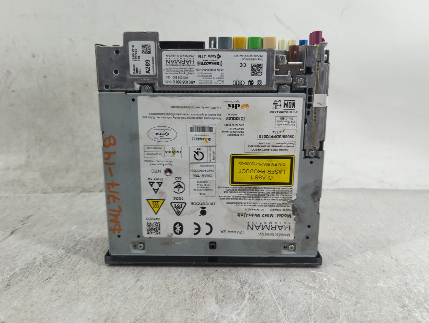 2017 Audi Q7 Radio AM FM Cd Player Receiver Replacement P/N:4M0035880C 4M0035880C0443 Fits OEM Used Auto Parts - Oemusedauto