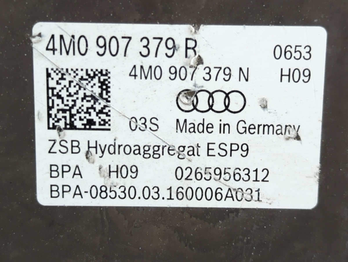 2017-2019 Audi Q7 Anti-Lock Brake ABS Pump Module Actuator OEM P/N:4M0 907 379 Fits Fits 2017 2018 2019 OEM Used Auto Parts 