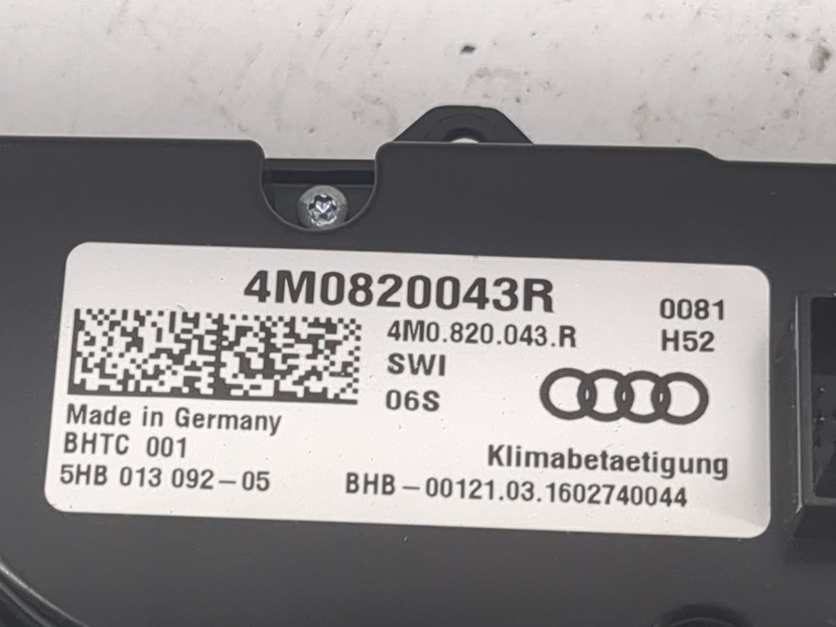 2017-2019 Audi Q7 Climate Control Module Temperature AC/Heater Replacement P/N:4M0820043R 4M0.820.043.R Fits Fits 2017 2018 