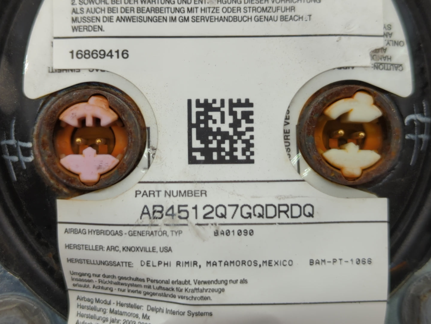 2017 Audi Q7 Air Bag Driver Left Steering Wheel Mounted P/N:AB4512Q7GQDRDQ Fits OEM Used Auto Parts - Oemusedautoparts1.com