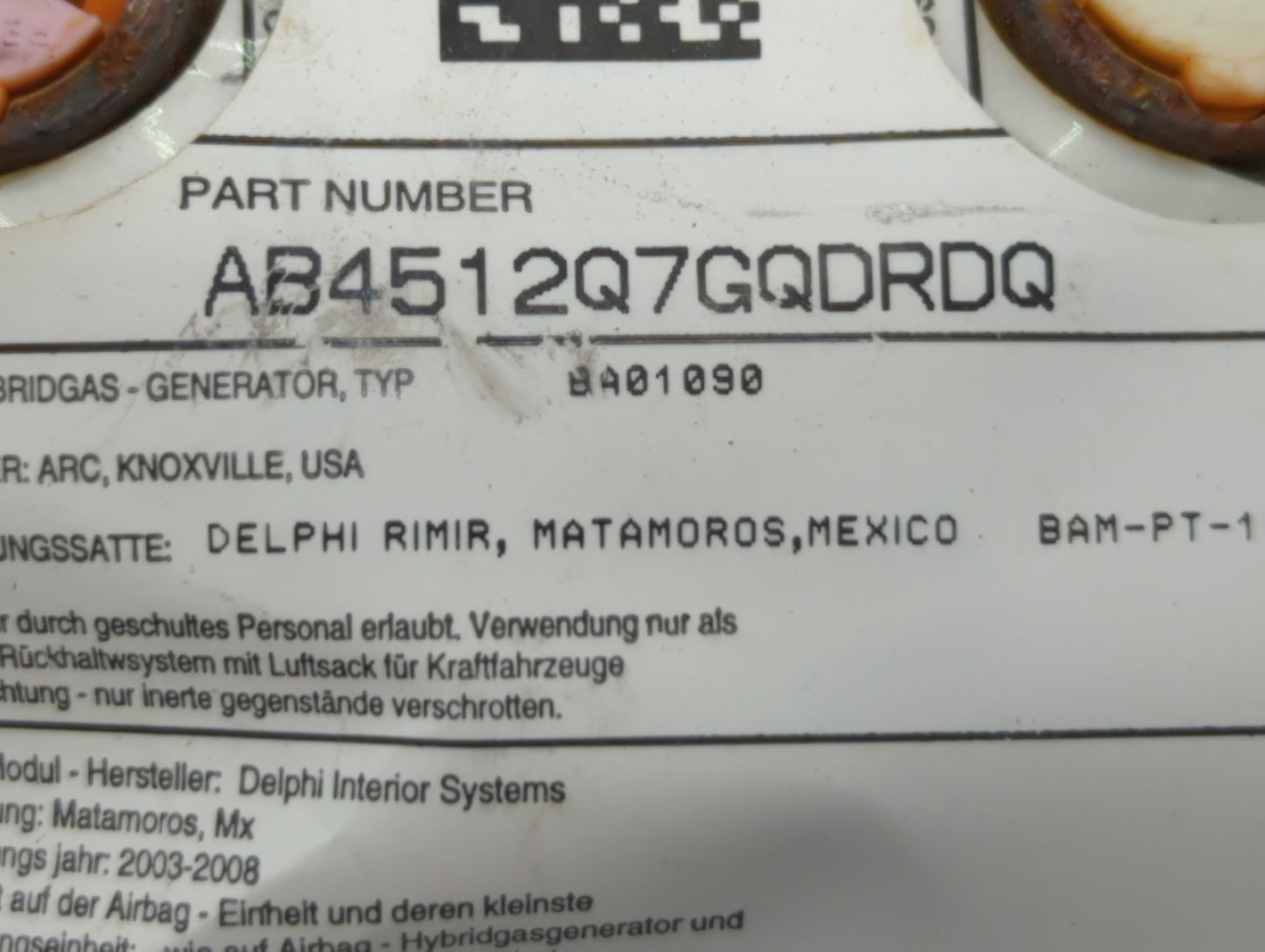 2017 Audi Q7 Air Bag Driver Left Steering Wheel Mounted P/N:AB4512Q7GQDRDQ Fits OEM Used Auto Parts - Oemusedautoparts1.com