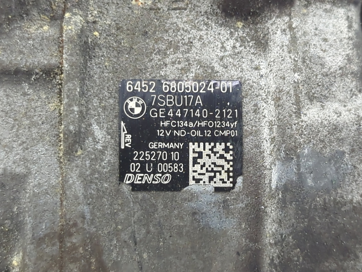 2016-2018 Bmw 320i Air Conditioning A/c Ac Compressor Oem - Oemusedautoparts1.com