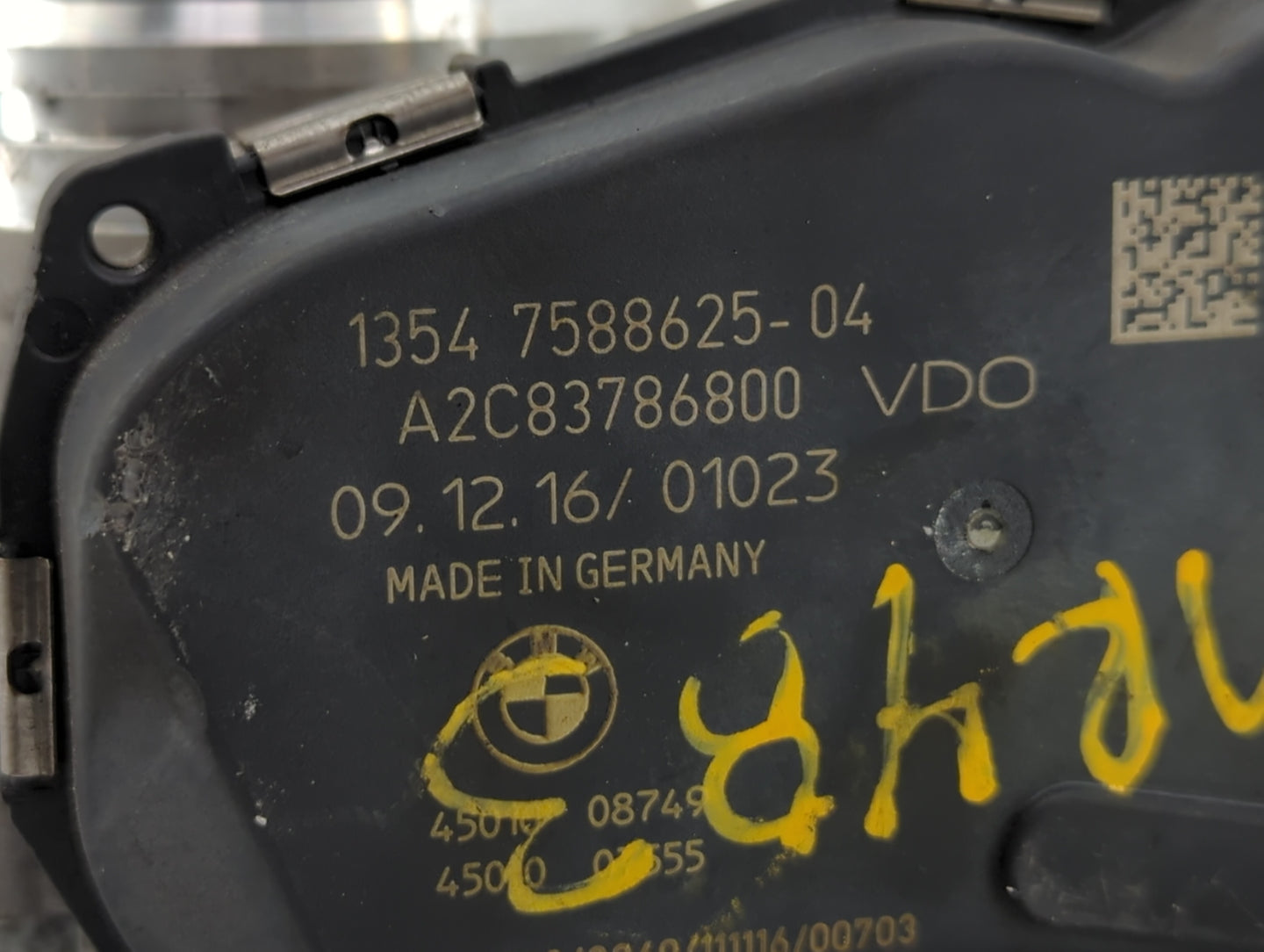 2012-2018 Bmw 320i Throttle Body P/N:1354 7588625-04 Fits Fits 2012 2013 2014 2015 2016 2017 2018 OEM Used Auto Parts - Oemu