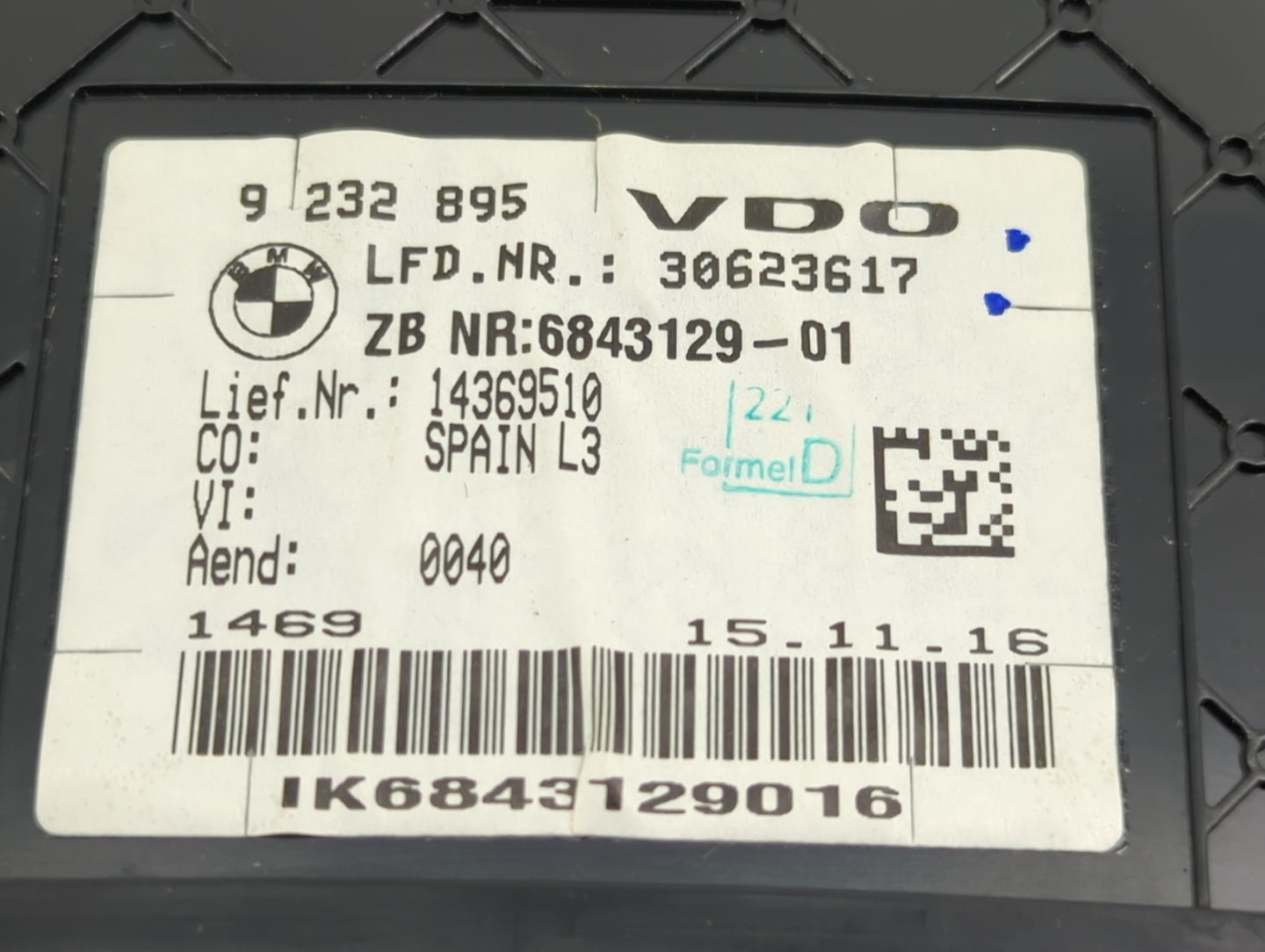 2017 Bmw 330i Instrument Cluster Speedometer Gauges P/N:9232895 6843129-01, 14369510, 30623617 Miles:4K Fits OEM Used Auto P