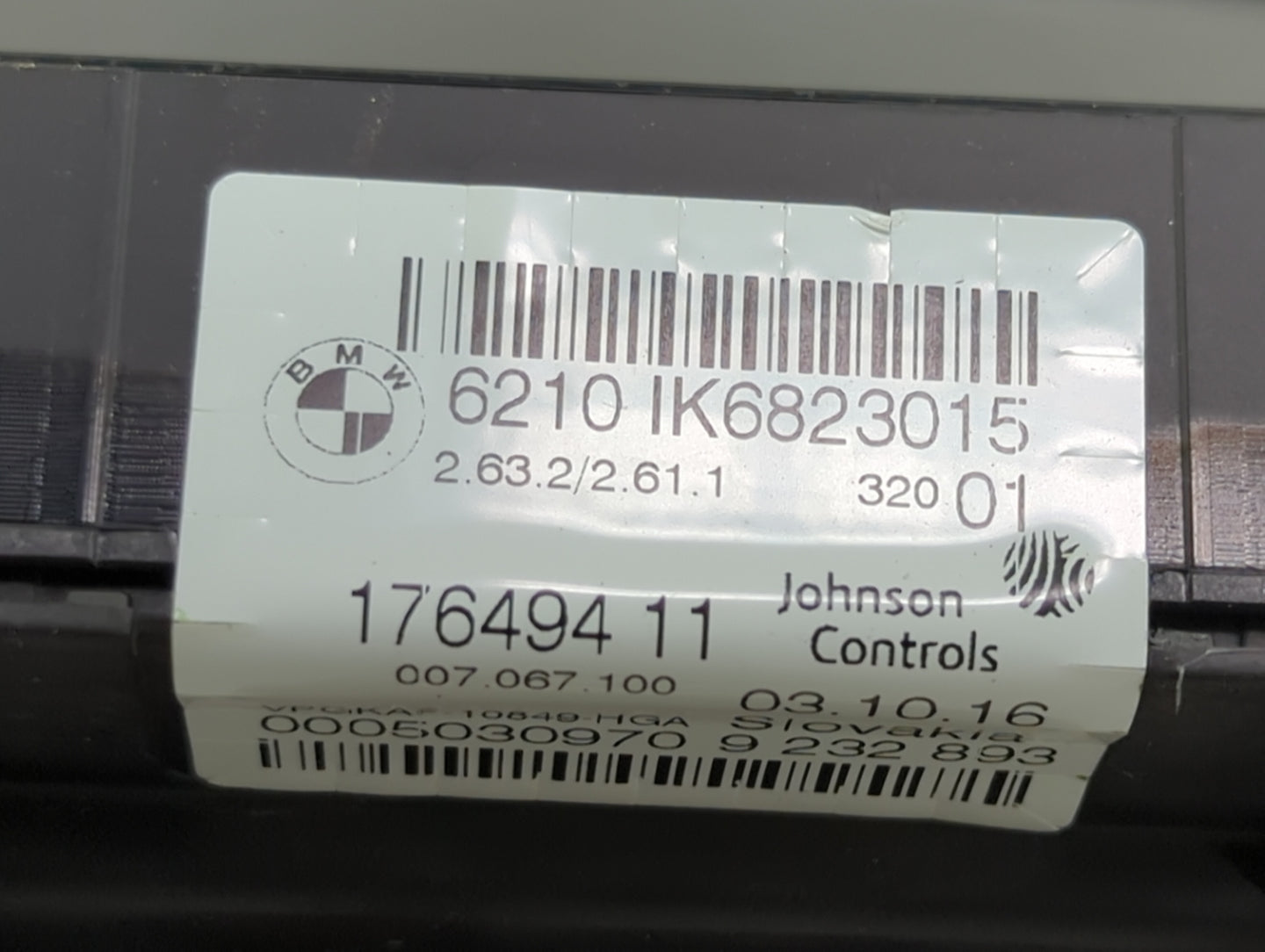 2017 Bmw 330i Instrument Cluster Speedometer Gauges P/N:6210IK6823015 17649411, 9232893, 0005030970 Miles:94K Fits OEM Used 
