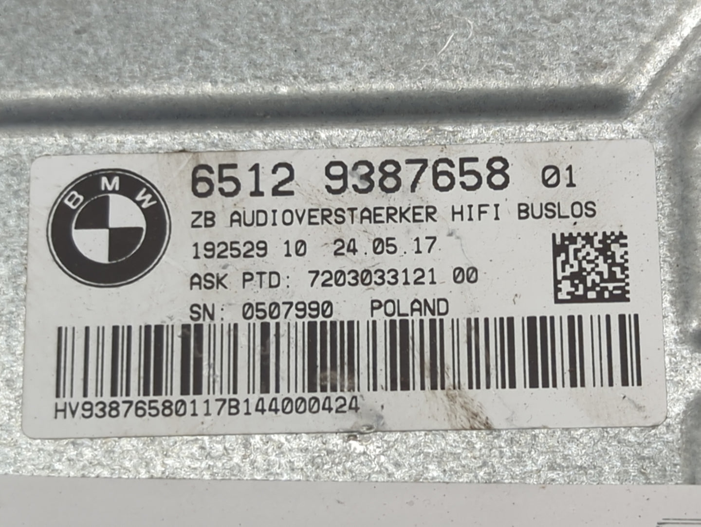 2017-2019 Bmw 330i Radio Speaker Amplifier 1456136 - Oemusedautoparts1.com