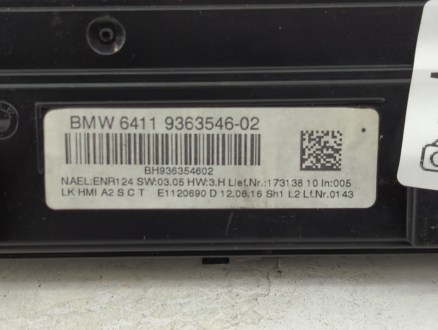 2017-2019 Bmw 330i Climate Control Module Temperature AC/Heater Replacement P/N:9363546-02 Fits OEM Used Auto Parts - Oemuse