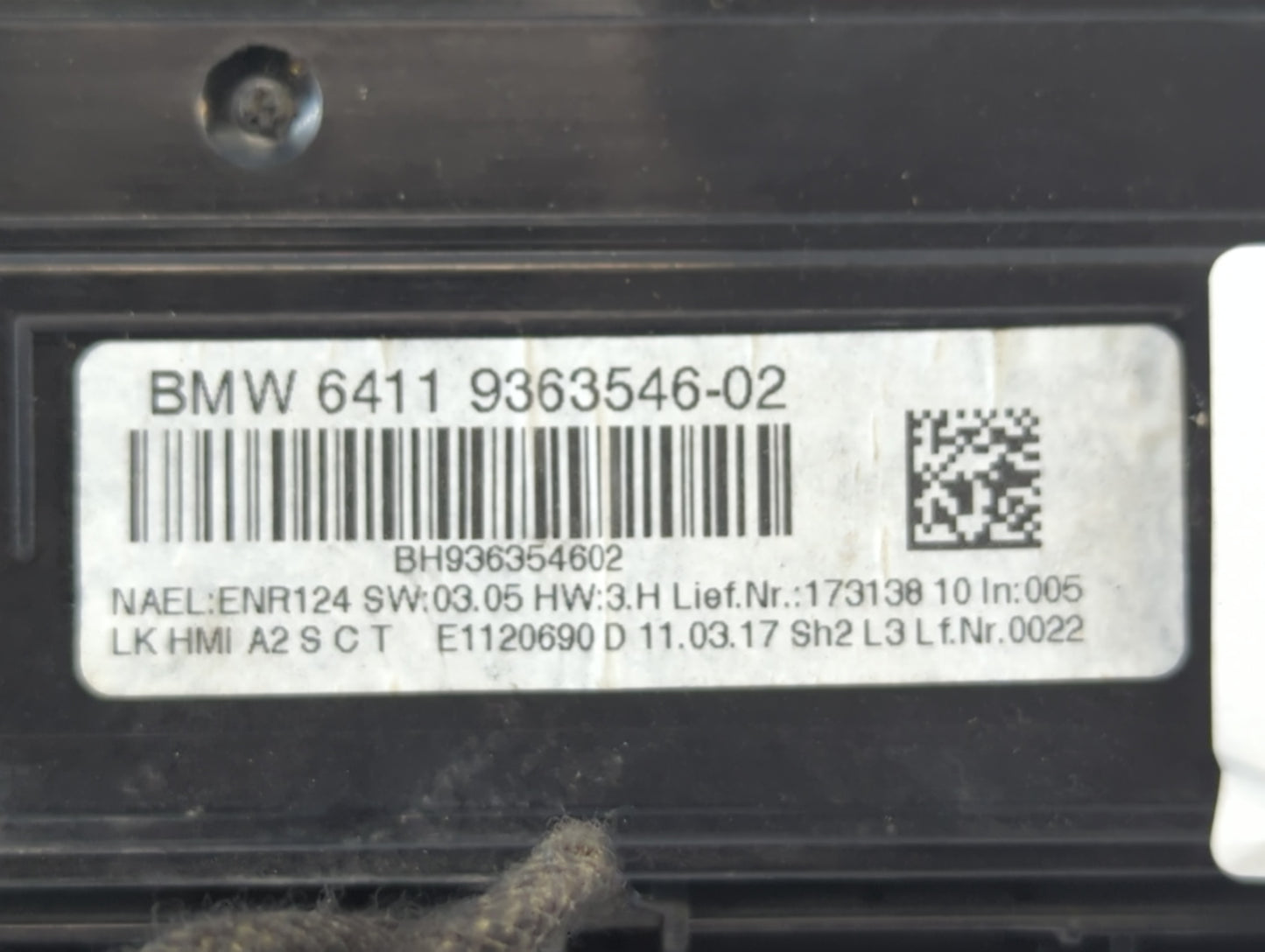 2017-2019 Bmw 330i Climate Control Module Temperature AC/Heater Replacement P/N:6411 9363546-02 Fits OEM Used Auto Parts - O