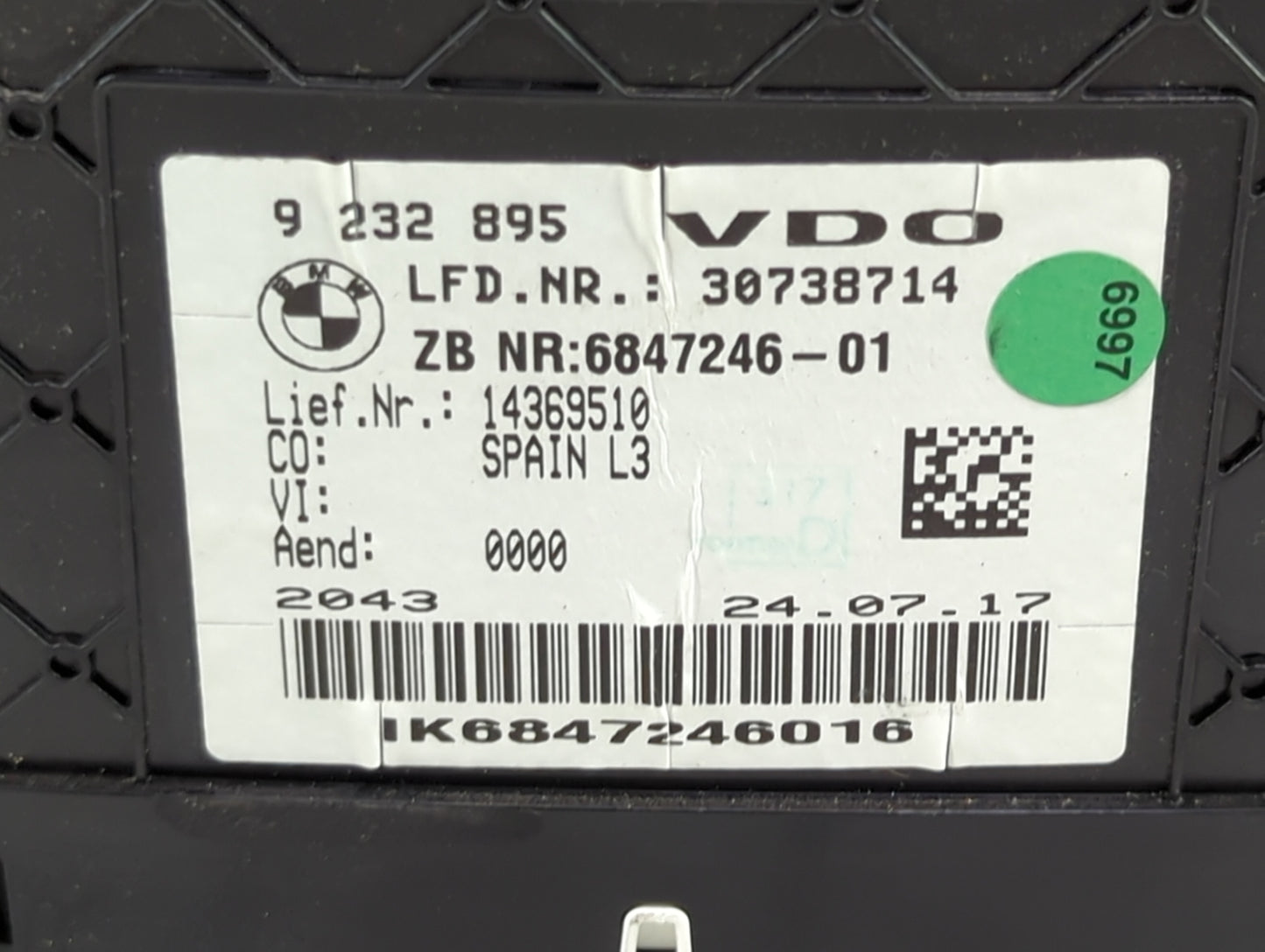 2017-2020 Bmw 430i Instrument Cluster Speedometer Gauges P/N:9232895 6847246-01 Miles:1K Fits OEM Used Auto Parts - Oemuseda