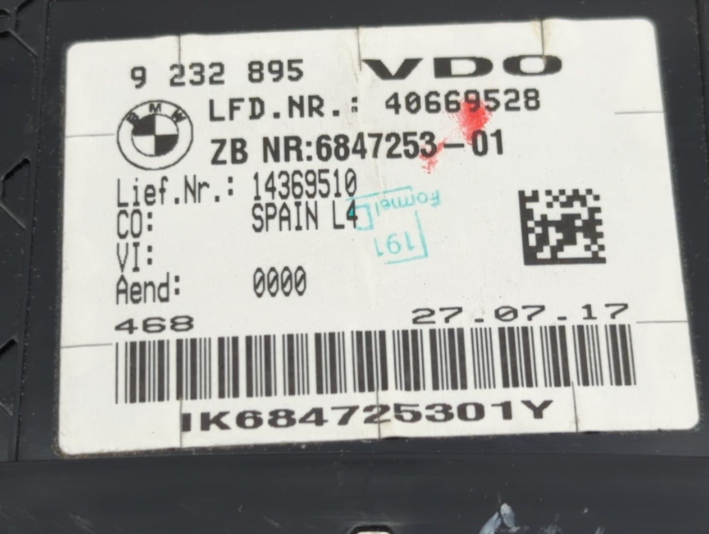 2017 Bmw 440i Instrument Cluster Speedometer Gauges P/N:9232895 6847253-01, 14369510, IK6847253O1Y Miles:9K Fits OEM Used Au