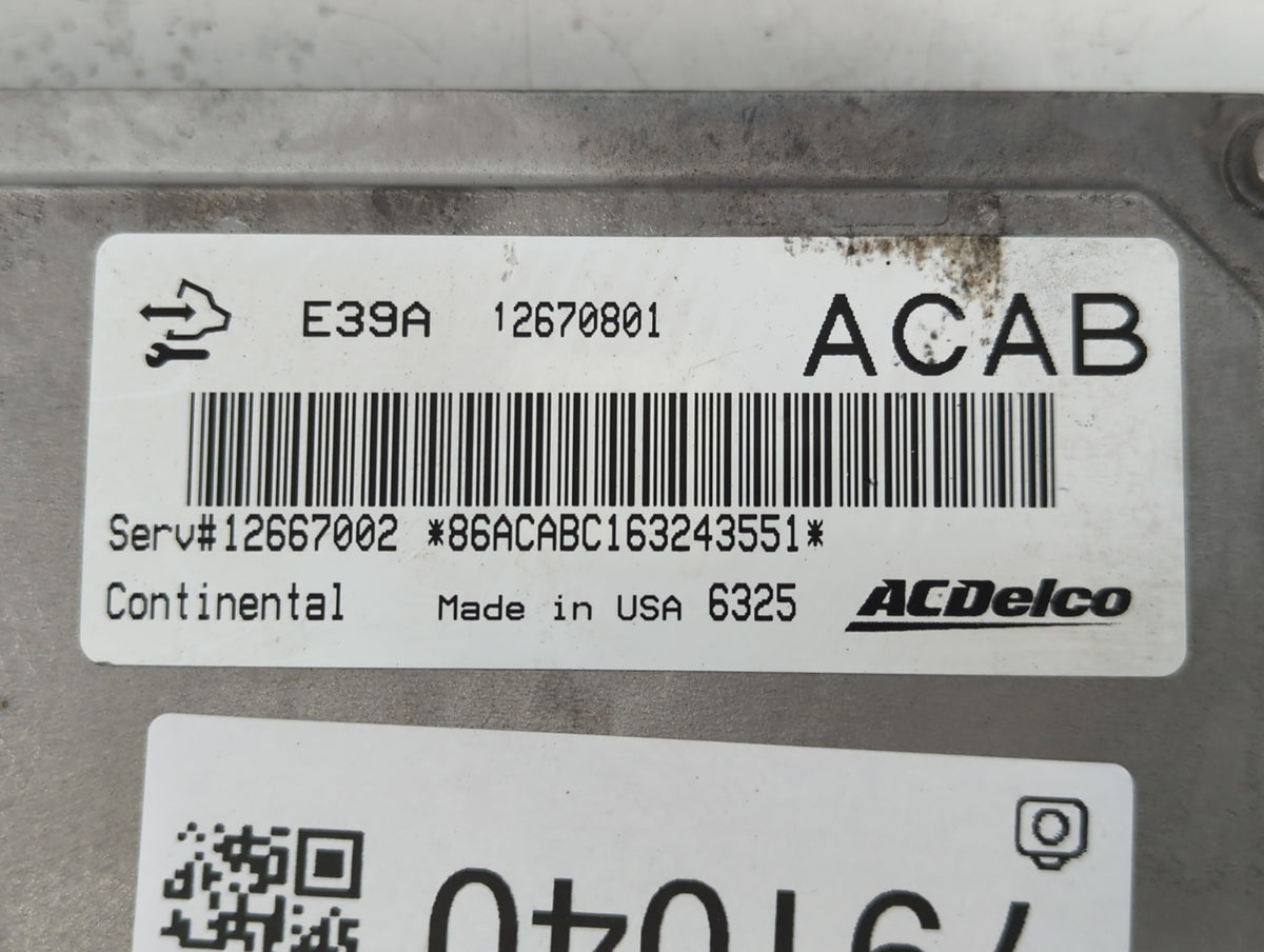 2017 Buick Enclave PCM Engine Control Computer ECU ECM PCU OEM P/N:12667002 12670801 Fits 2018 2019 2020 OEM Used Auto Parts