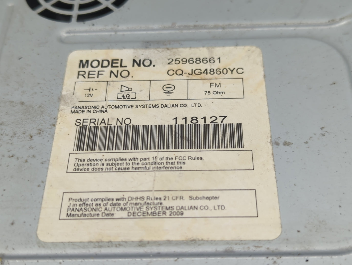 2017 Buick Encore Radio AM FM Cd Player Receiver Replacement P/N:42498391 Fits OEM Used Auto Parts - Oemusedautoparts1.com
