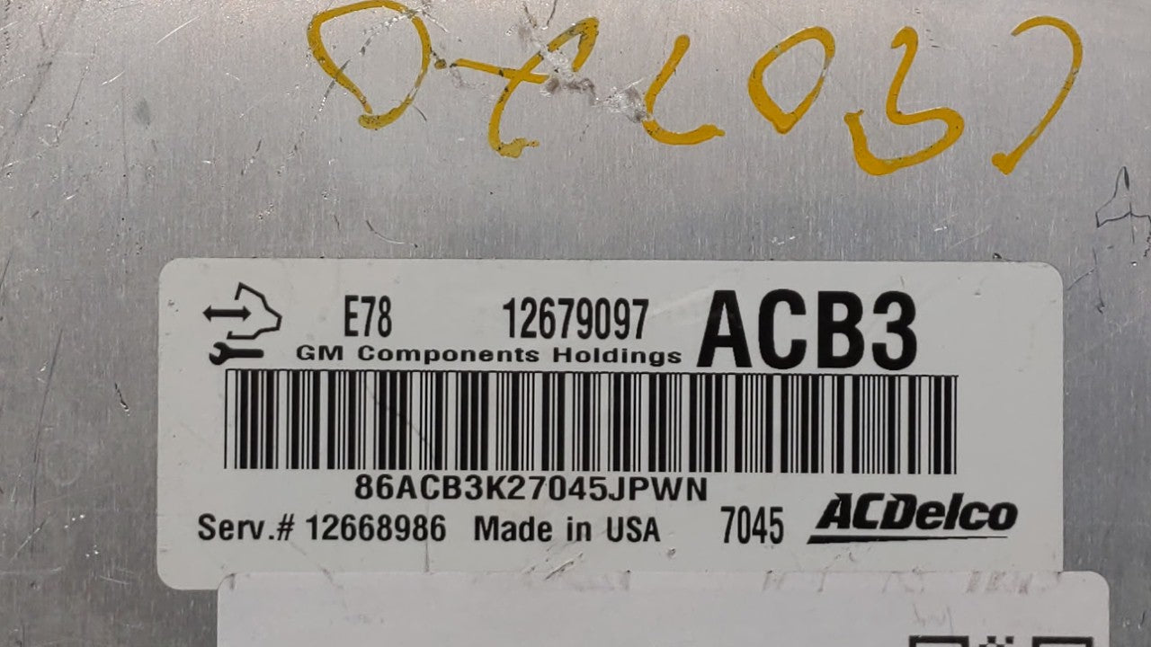 2017-2019 Buick Encore PCM Engine Control Computer ECU ECM PCU OEM P/N:12679097 12670309, 12695536 Fits Fits 2017 2018 2019 
