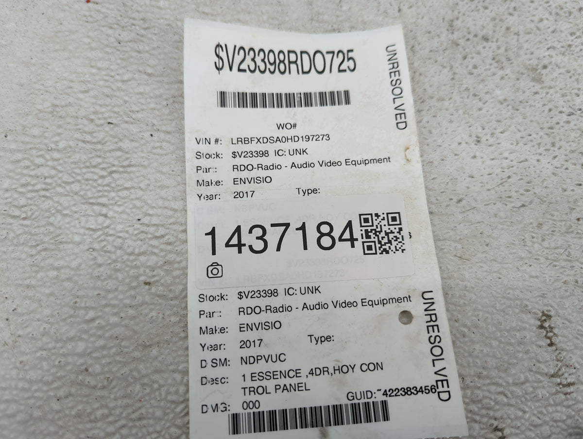 2017 Buick Envision Information Radio Display Screen - Oemusedautoparts1.com