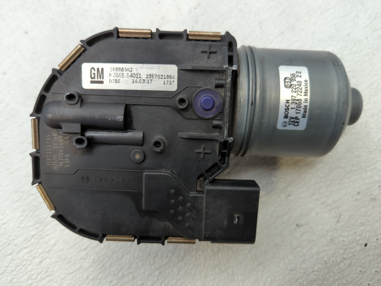 2017-2019 Buick Lacrosse Front Windshield Wiper Motor P/N:1 397 220 956 Fits Fits 2017 2018 2019 OEM Used Auto Parts - Oemus