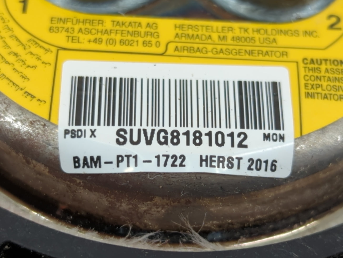 2012-2017 Buick Verano Air Bag Driver Left Steering Wheel Mounted P/N:SUVG8181012 Fits Fits 2012 2013 2014 2015 2016 2017 OE